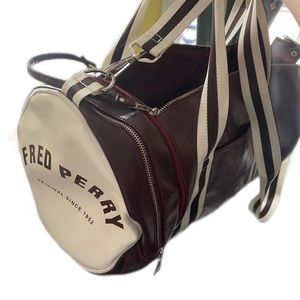 Vintage Fred Perry Barrel Duffle Gym Bag